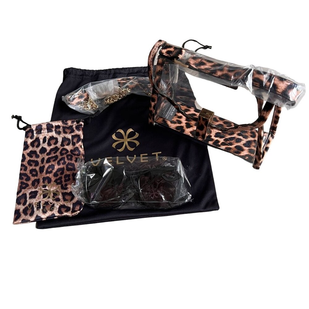 NWT Velvet Mini Bag Jane Sunglasses Clear Crossbody Set Concert Stadium … - Picture 3 of 12